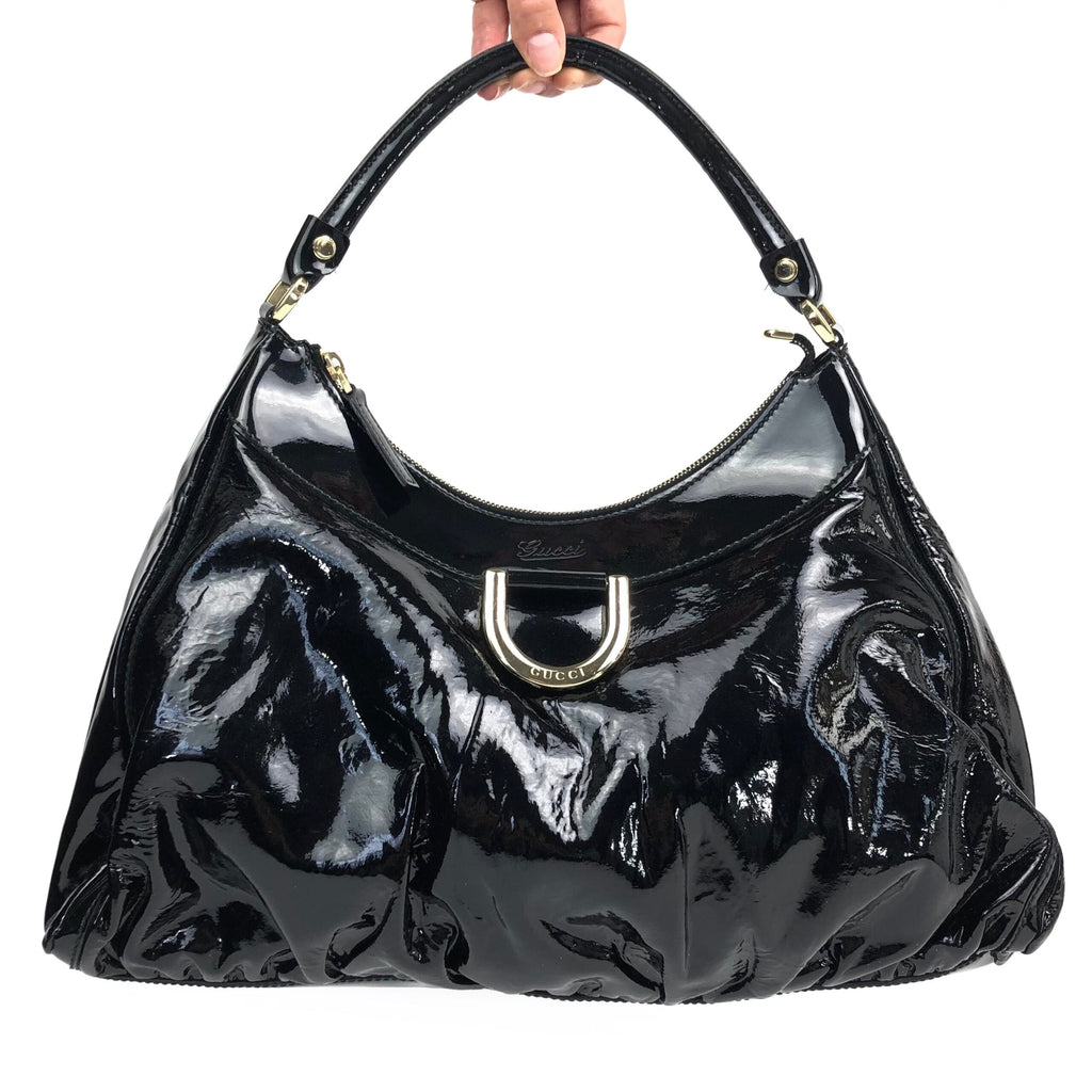 GUCCI MONOGRAM LEATHER ABBEY BAG