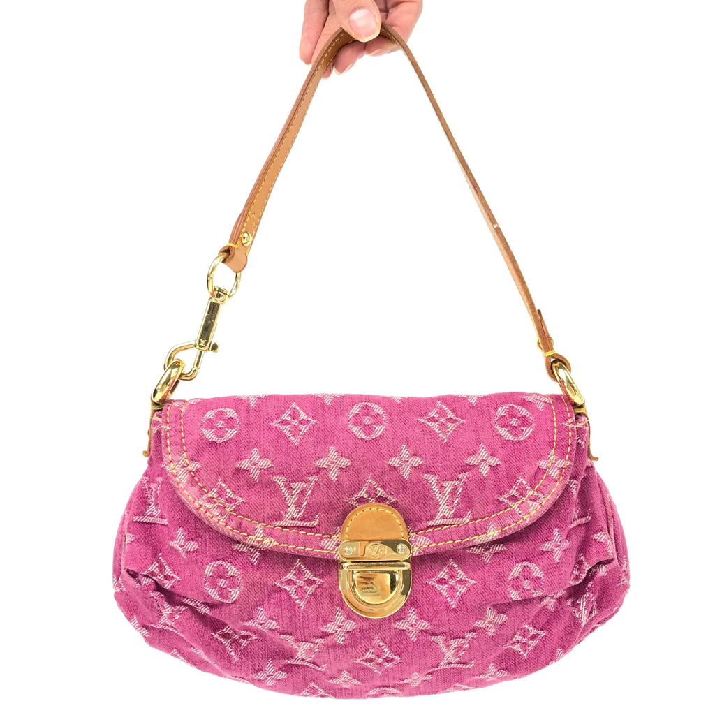 LOUIS VUITTON DENIM PLEATY SHOULDER BAG