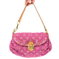 LOUIS VUITTON DENIM PLEATY SHOULDER BAG