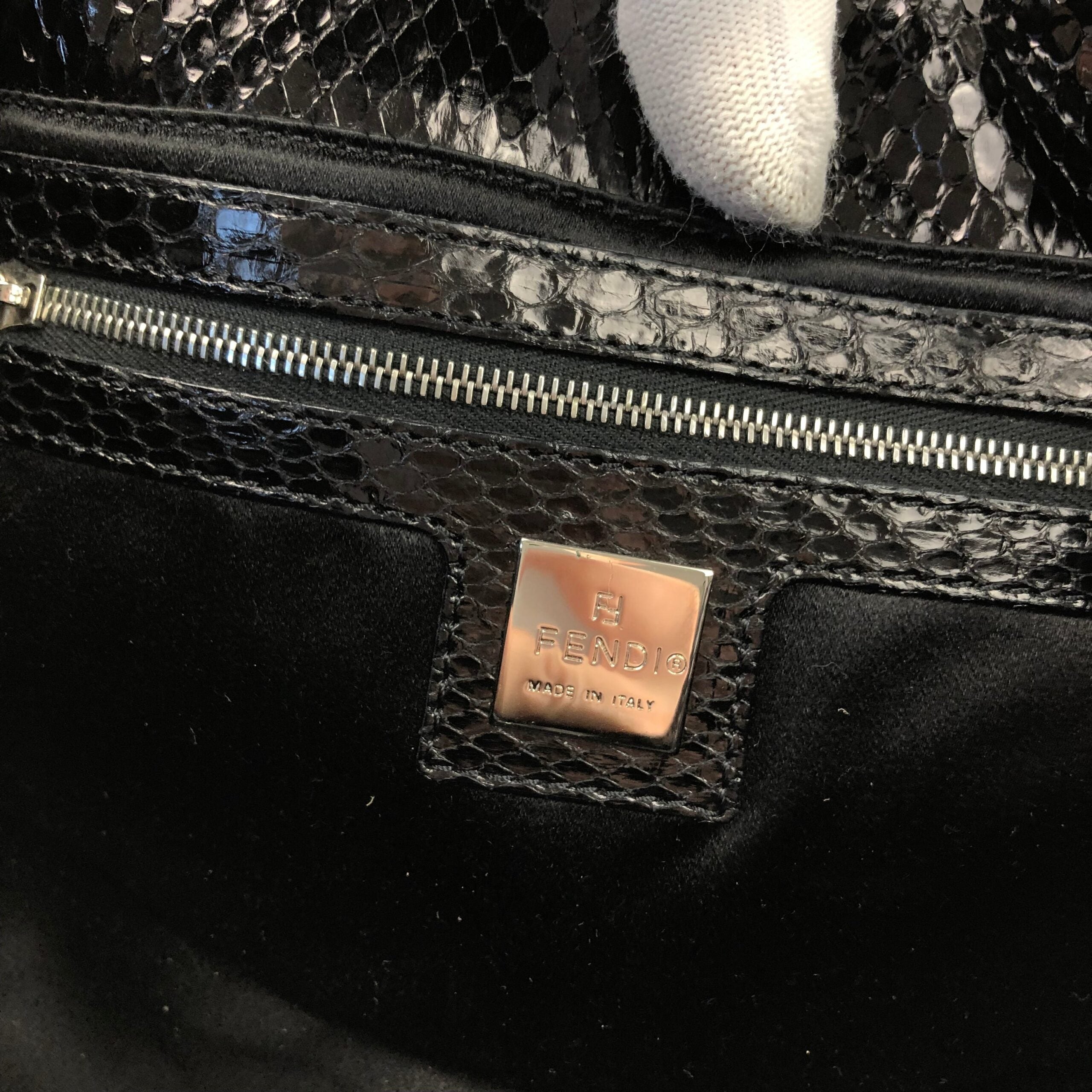 FENDI PYTHON SNAKESKIN BAGUETTE BAG