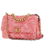 Chanel 19 shoulder bag paillette and pink leather