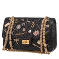 Chanel 2.55 handbag in black quilted leather