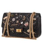 Chanel 2.55 handbag in black quilted leather