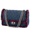 Chanel 2.55 handbag in blue denim and pink tweed