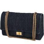 Chanel 2.55 handbag in blue denim canvas