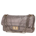 Chanel 2.55 handbag in silver leather