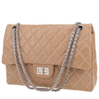 Chanel 2.55 shoulder bag in beige quilted leather