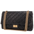 Chanel 2.55 shoulder bag in black quilted leather