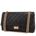 Chanel 2.55 shoulder bag in black quilted leather