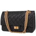 Chanel 2.55 shoulder bag in black quilted leather