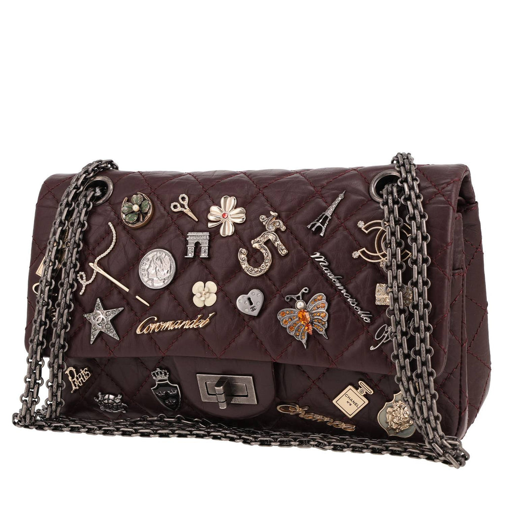 Chanel 2.55 shoulder bag in burgundy quilted leather