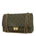 Chanel 2.55 shoulder bag in khaki denim canvas