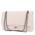 Chanel 2.55 shoulder bag in white quilted leather