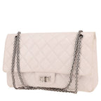 Chanel 2.55 shoulder bag in white quilted leather