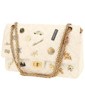 Chanel 2.55 shoulder bag in white quilted leather
