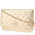 Chanel 2.55 Wallet on Chain shoulder bag in gold quilted leather