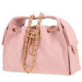 Chanel 25 small model shoulder bag in pink quilted grained leather