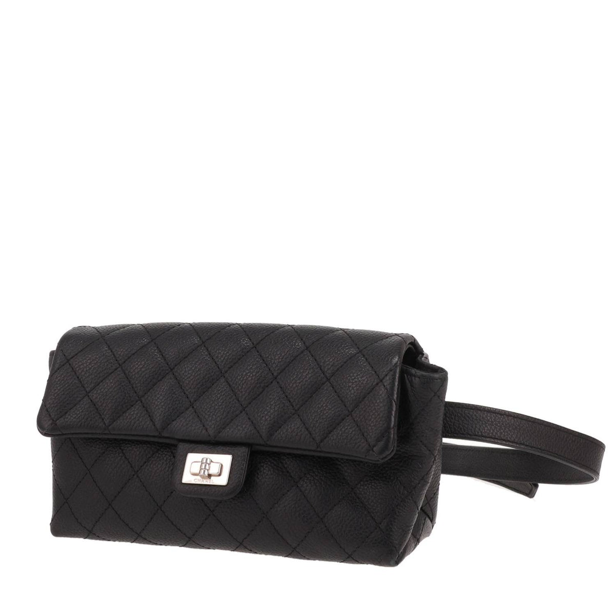 Chanel belt bag Noir quilted grained leather belt bag