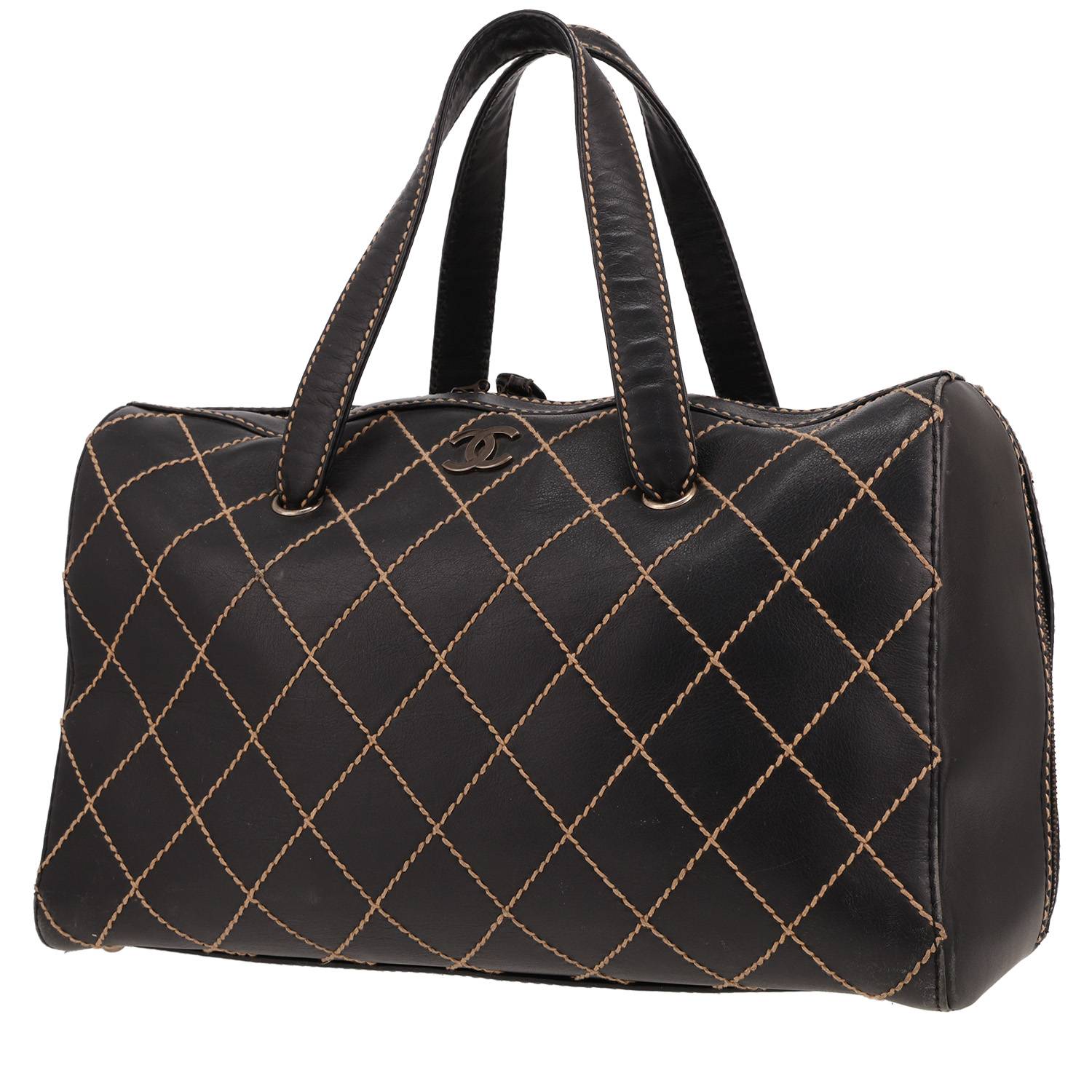 Chanel Boston handbag in black leather