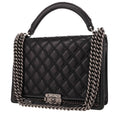 Chanel Boy large model shoulder bag in black quilted leather