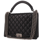 Chanel Boy large model shoulder bag in black quilted leather
