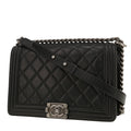 Chanel Boy shoulder bag in black quilted leather