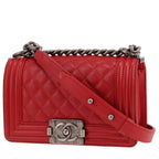 Chanel Boy small model shoulder bag in red leather