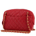 Chanel Camera handbag in red quilted leather