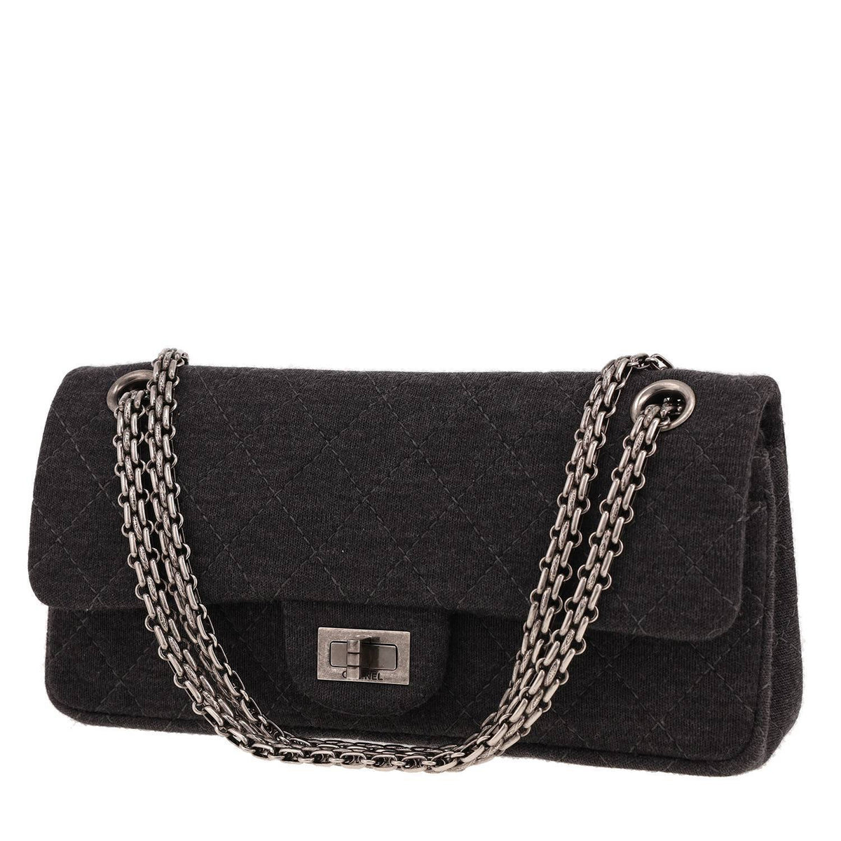 Chanel 2.55 Baguette small model handbag in grey jersey