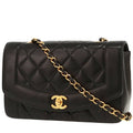 Chanel Diana shoulder bag in black quilted leather