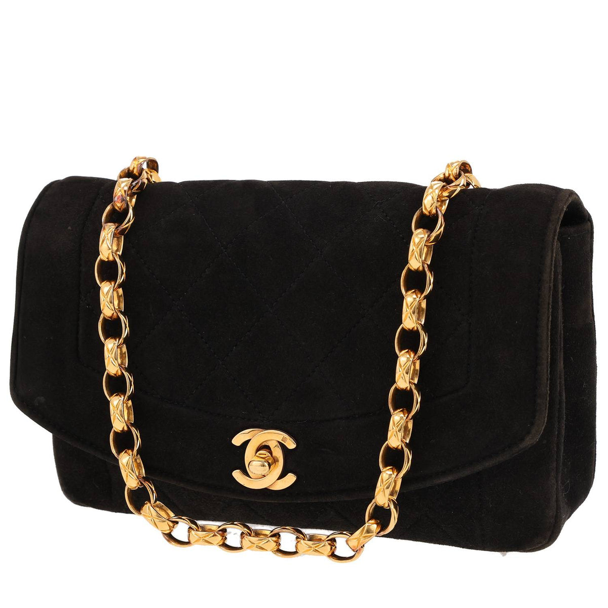 Chanel Diana shoulder bag in black Veau velours