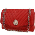 Chanel Editions Limitées shoulder bag in red chevron quilted leather