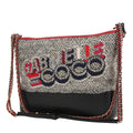 Chanel Gabrielle large model shoulder bag in black and white jersey canvas and black leather