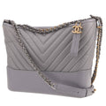 Chanel Gabrielle medium model shoulder bag in grey chevron quilted leather