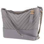 Chanel Gabrielle medium model shoulder bag in grey chevron quilted leather