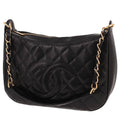 Chanel handbag in black quilted grained leather