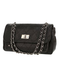 Chanel handbag in black quilted grained leather