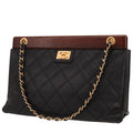 Chanel handbag in black quilted grained leather