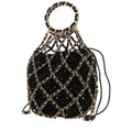 Chanel handbag in black tweed and black leather