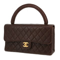 Chanel handbag in brown quilted leather