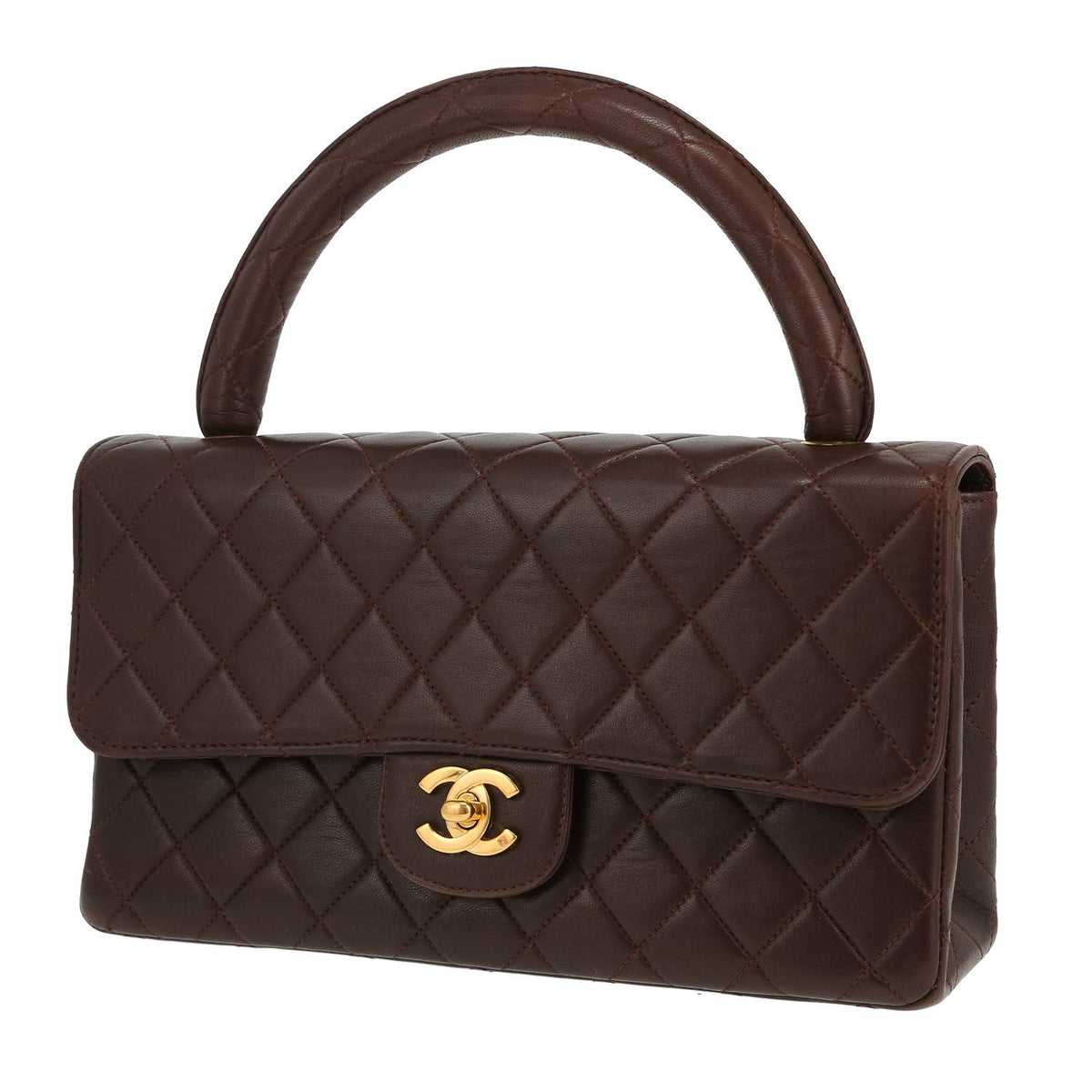 Chanel handbag in brown quilted leather
