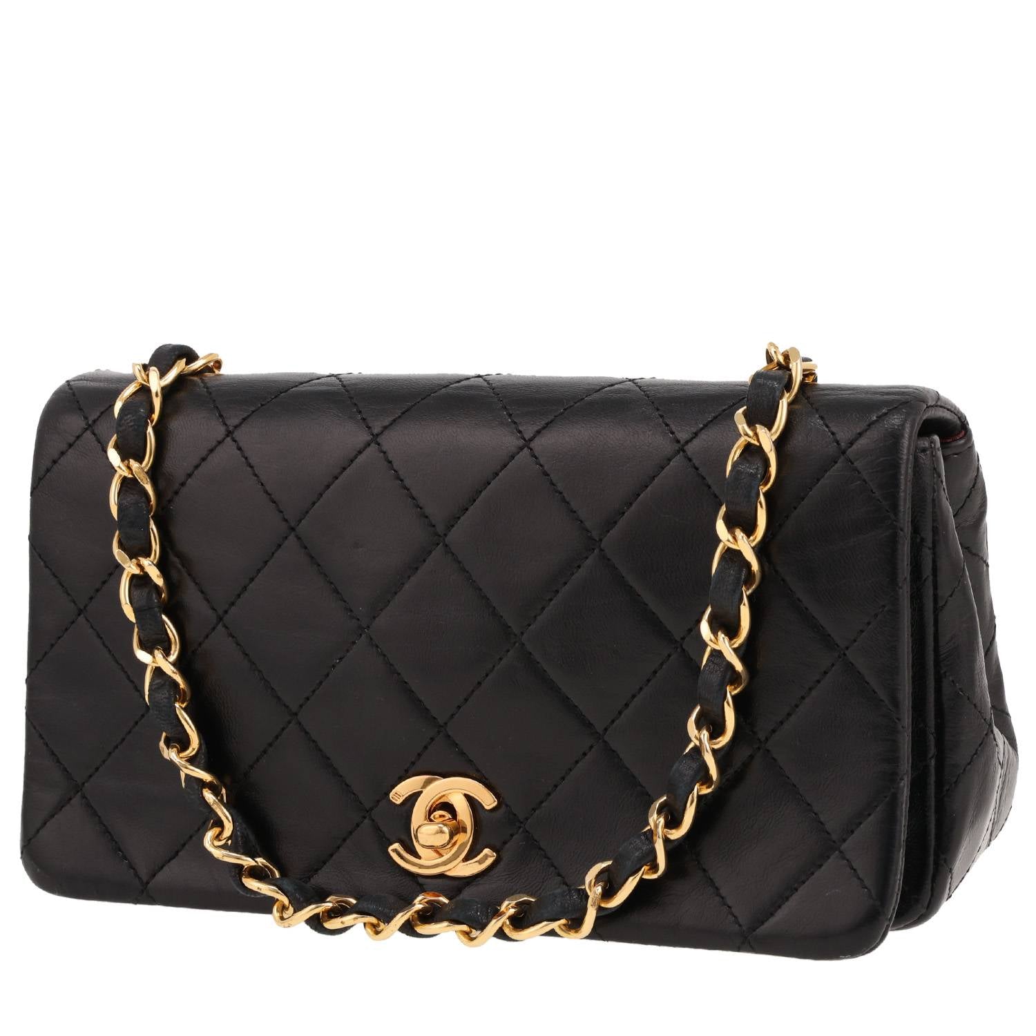 Chanel Mademoiselle shoulder bag in black quilted leather