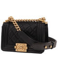 Chanel Mini Boy shoulder bag in black quilted leather
