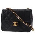 Chanel Mini Carré shoulder bag in black lizard
