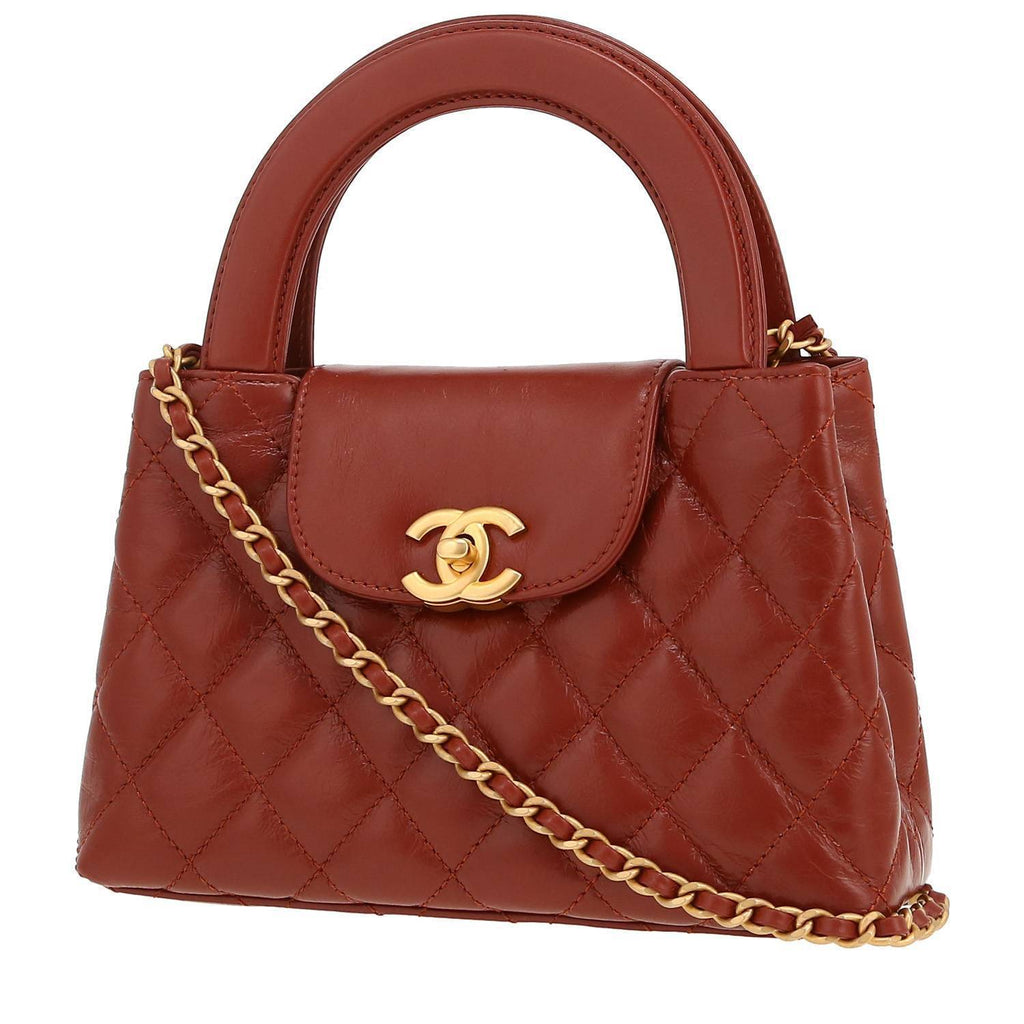 Chanel Mini Shopping handbag in cognac quilted leather