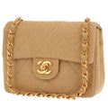 Chanel Mini Timeless shoulder bag in beige Veau velours