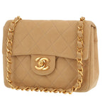 Chanel Mini Timeless shoulder bag in beige Veau velours