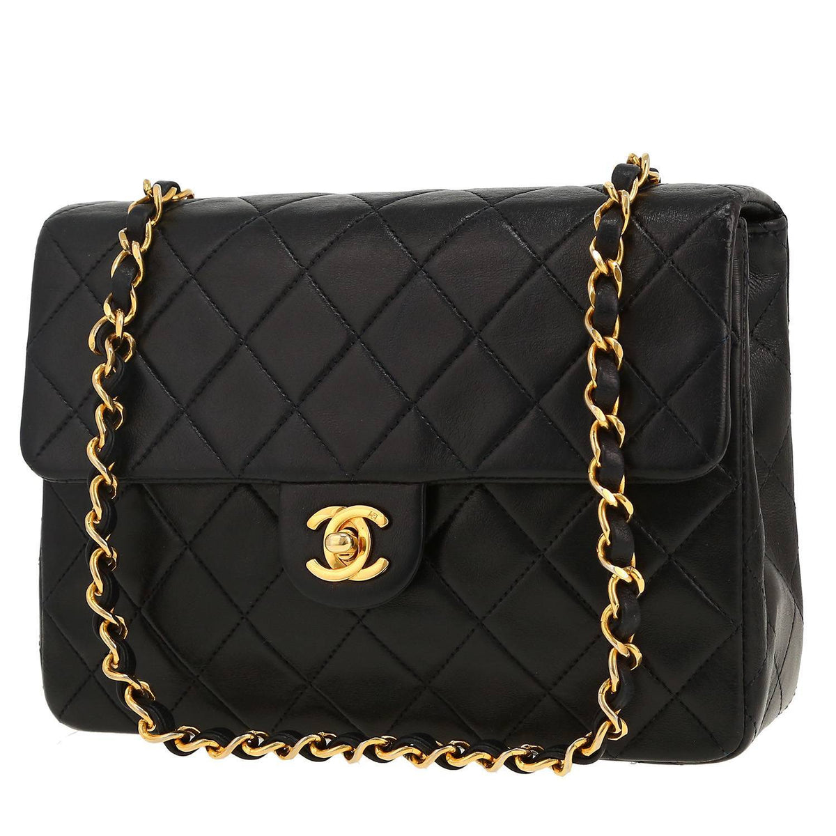Chanel Mini Timeless shoulder bag in black quilted leather