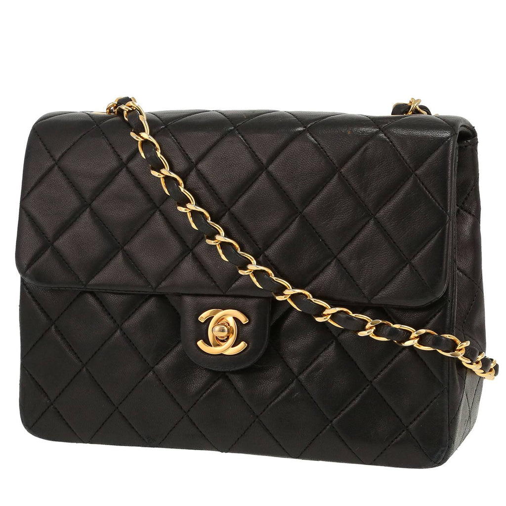 Chanel Mini Timeless shoulder bag in black quilted leather