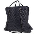 Chanel shopping bag in navy blue quilted leather